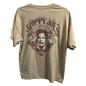 Vintage Sloppy Joe’s Look-Alike Contest Tee 100% cotton tan and brown Large
